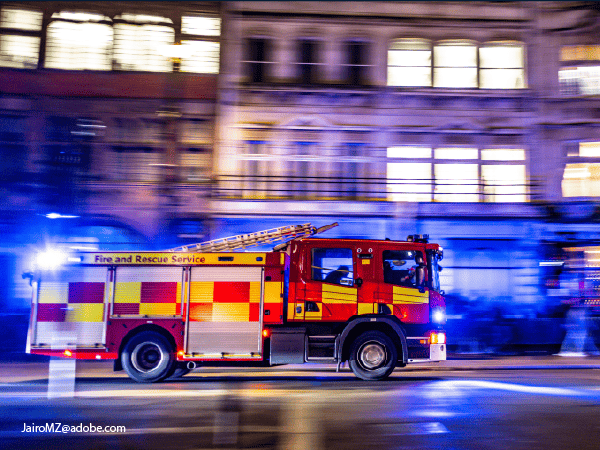 Fire Services rushing to a fire